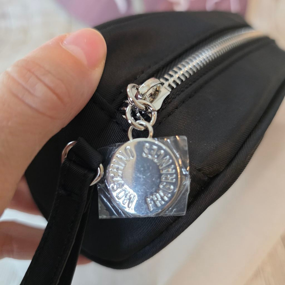 Moschino Black Cosmetic Bag/Pouch Unisex Silver Hardware - Picture 3 of 9